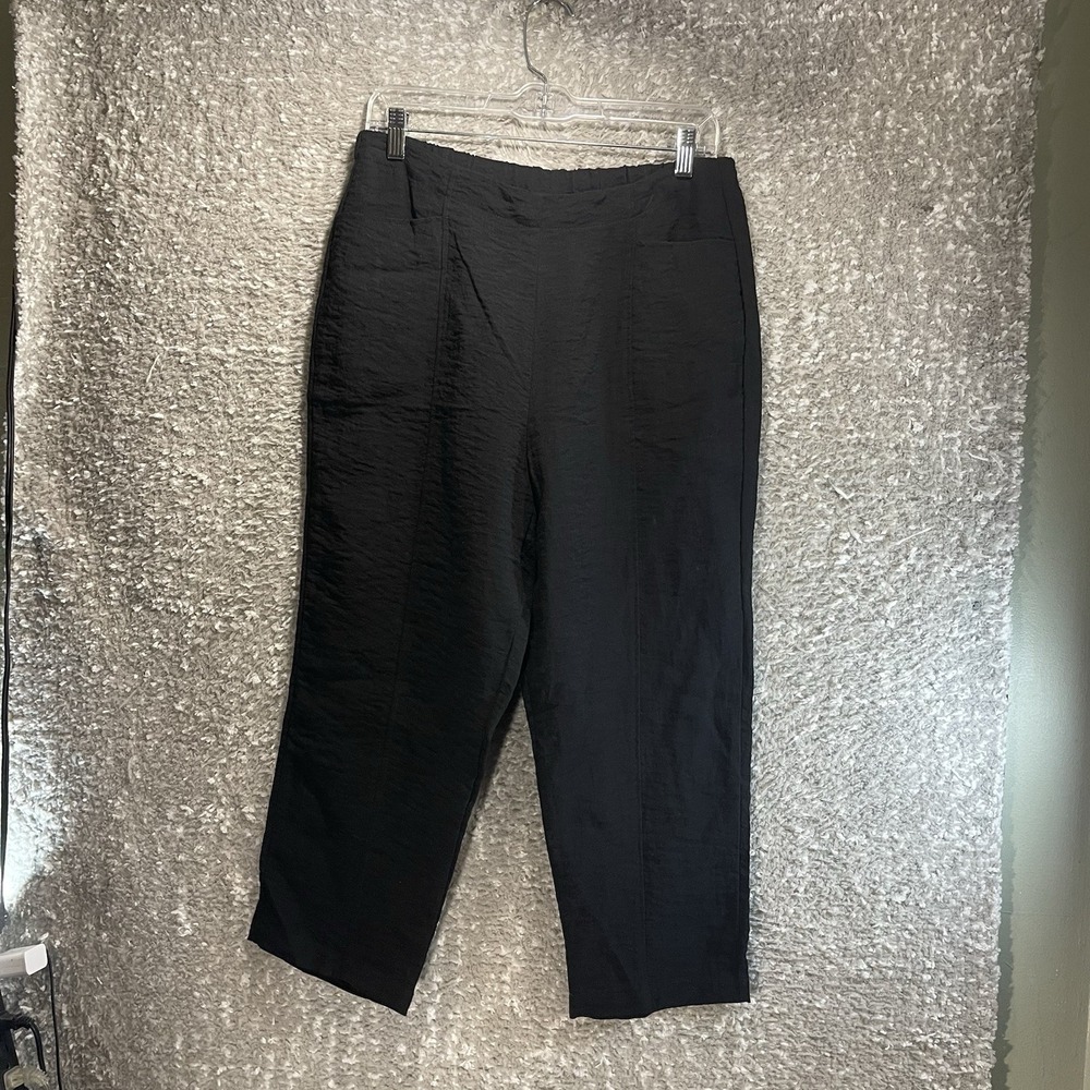 Habitat Clothes To Live in Women's M Pants Pull On Black Capri Boho Coastal
